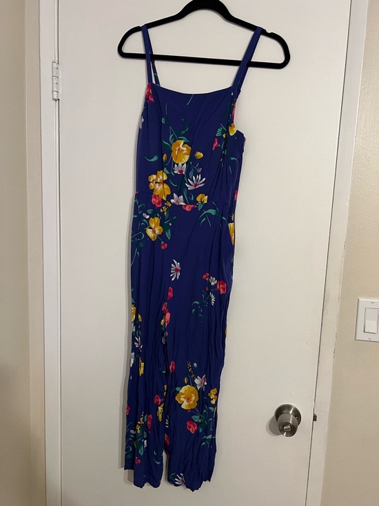 Old Navy Pants - Old Navy Navy Floral Spaghetti-Strap Wide Leg Jumpsuit